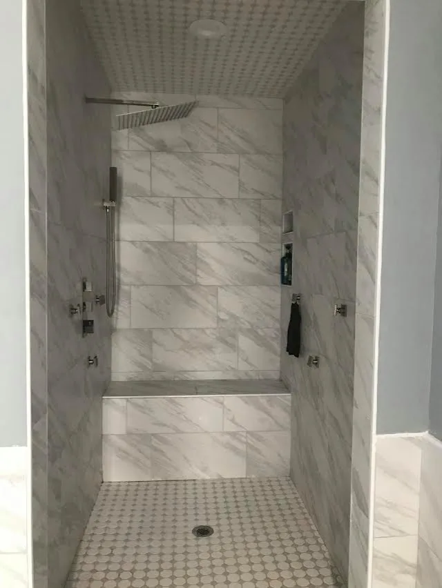 Restroom Flooring and Wall Tile Installation by JV Custom Construction LLC - Photo 3