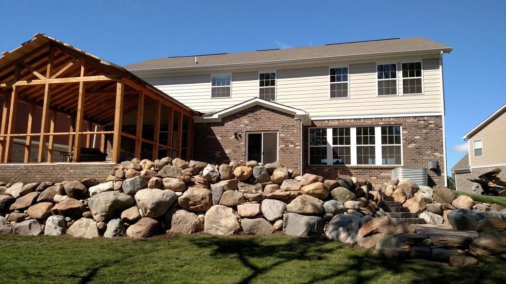 Outdoor Landscape, Rock Wall & Custom Fire Pit by Heath Outdoor - Photo 3