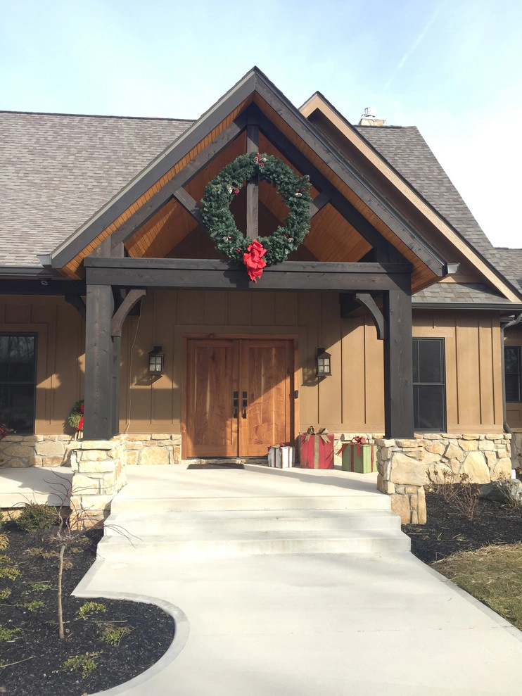 Patio, Custom fire boulder, Seat wall and landscape by Heath Outdoor - Photo 3