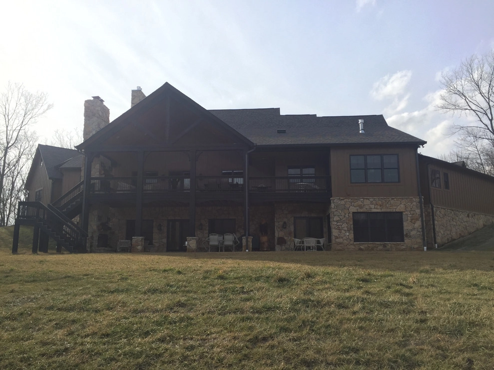 Patio, Custom fire boulder, Seat wall and landscape by Heath Outdoor - Photo 4