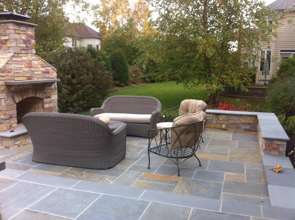 Naperville bluestone patio, outdoor kitchen, and fireplace by Hively Landscaping Inc. - Photo 7