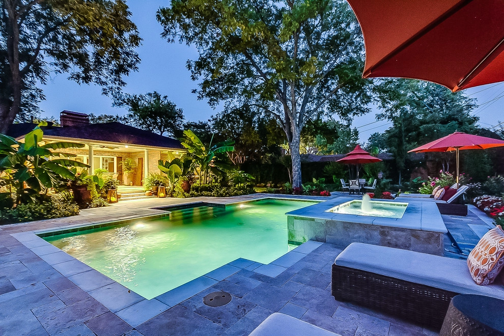 Tropical Geometric Hobert Pool Backyard Retreat by Hobert Pools And Spas - Photo 3