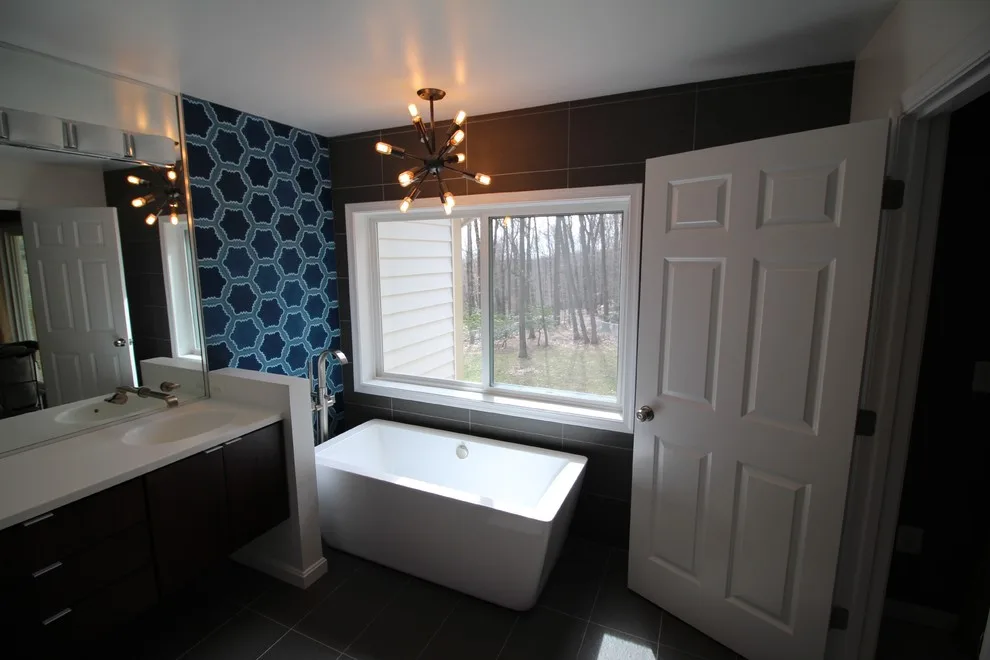 Vibrant Blue Mosaic Bathroom by RJZ Home Improvements, LLC - Photo 7
