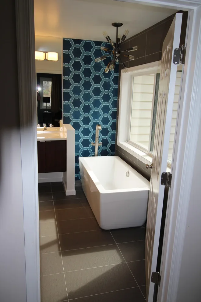 Vibrant Blue Mosaic Bathroom by RJZ Home Improvements, LLC - Photo 9