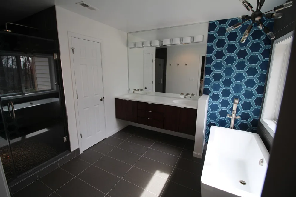 Vibrant Blue Mosaic Bathroom by RJZ Home Improvements, LLC - Photo 2