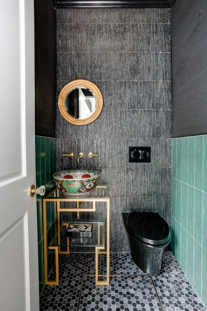 Baxter Estates - Modern Chinoiserie Powder Room by Reyes Brothers Remodeling & Design LLC - Photo 3