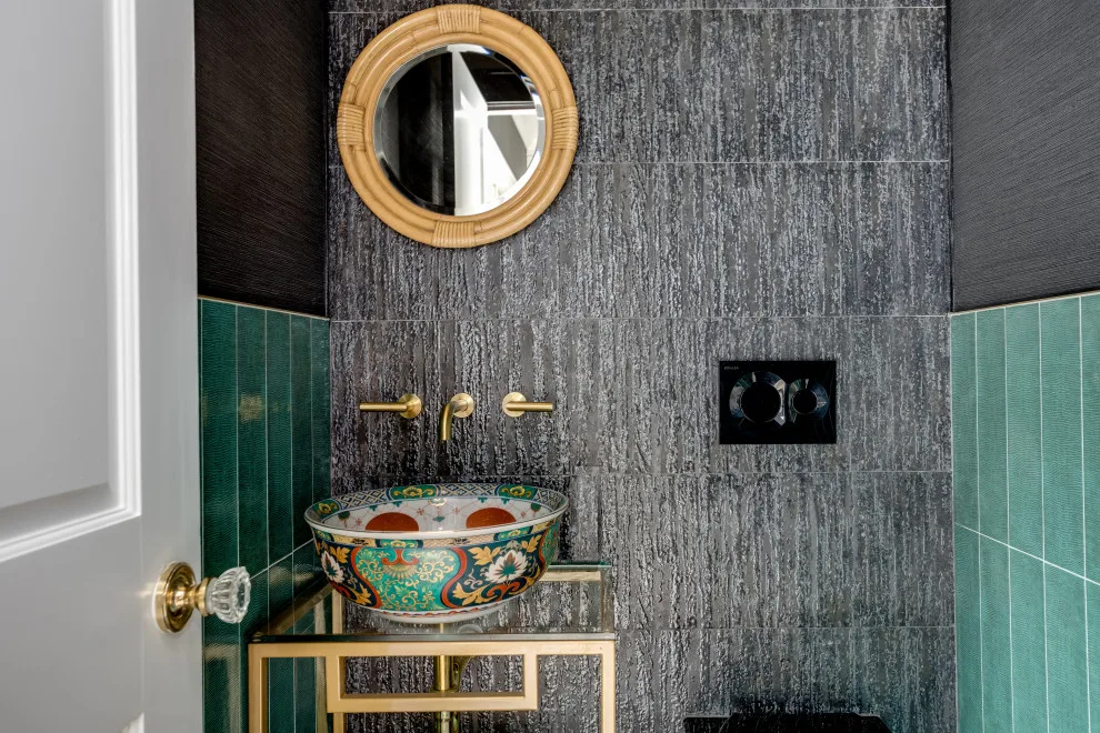 Baxter Estates - Modern Chinoiserie Powder Room by Reyes Brothers Remodeling & Design LLC - Photo 2