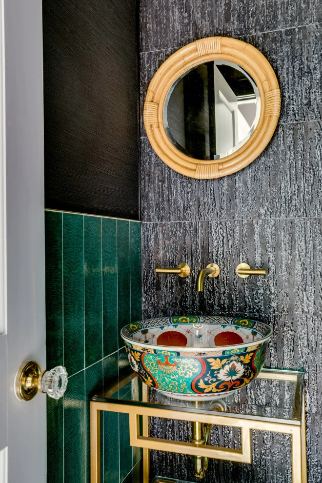 Baxter Estates - Modern Chinoiserie Powder Room by Reyes Brothers Remodeling & Design LLC - Photo 4