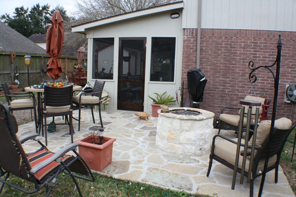 Bayou Bend Patio Screen and Fire Pit by Rick O's Construction And Remodeling - Photo 3