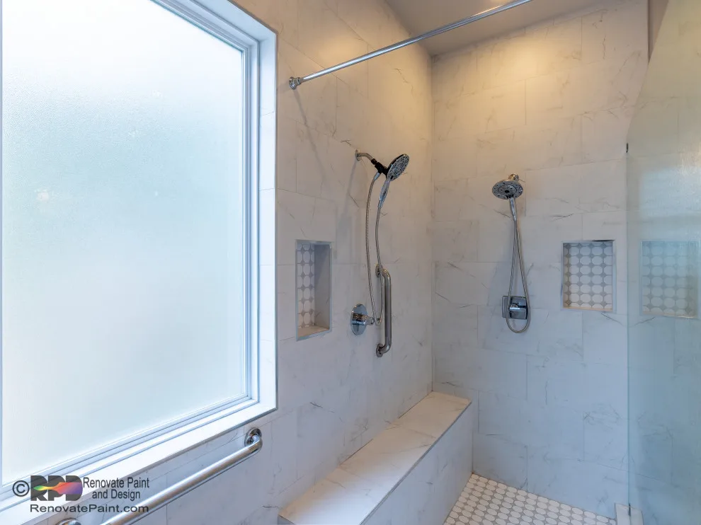 Elegant Ample ADA Walk-In Shower by Renovate Paint And Design - Photo 6