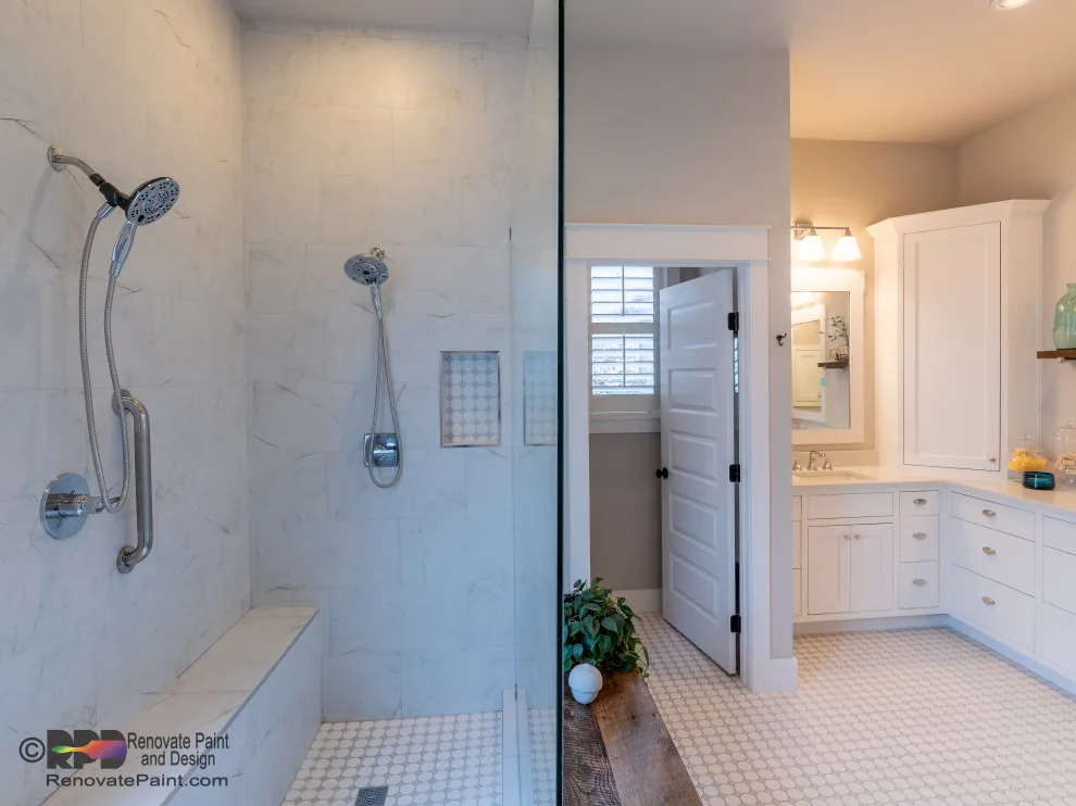 Elegant Ample ADA Walk-In Shower by Renovate Paint And Design - Photo 2