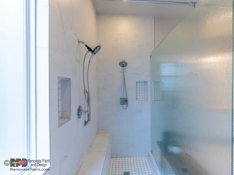 Elegant Ample ADA Walk-In Shower by Renovate Paint And Design - Photo 7