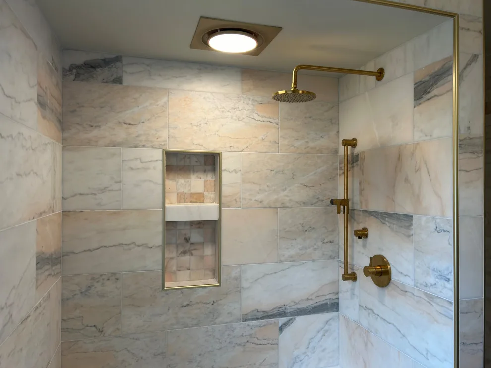 UBE Marble Bathroom Renovation for Guests by Doylestown Builders - Photo 8