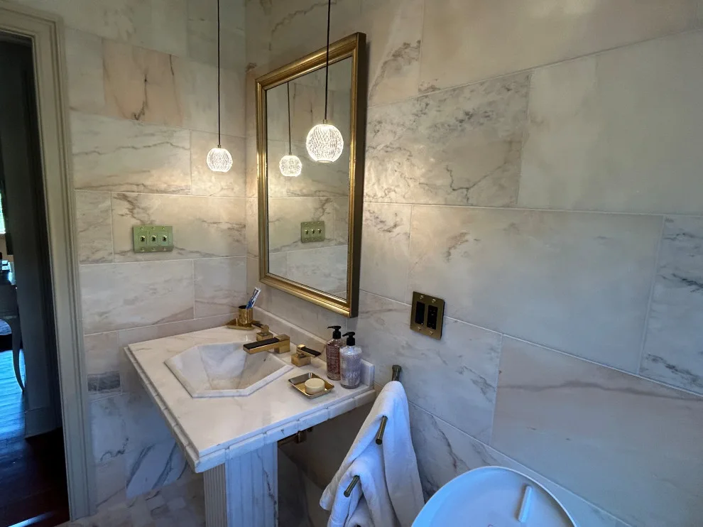 UBE Marble Bathroom Renovation for Guests by Doylestown Builders - Photo 2