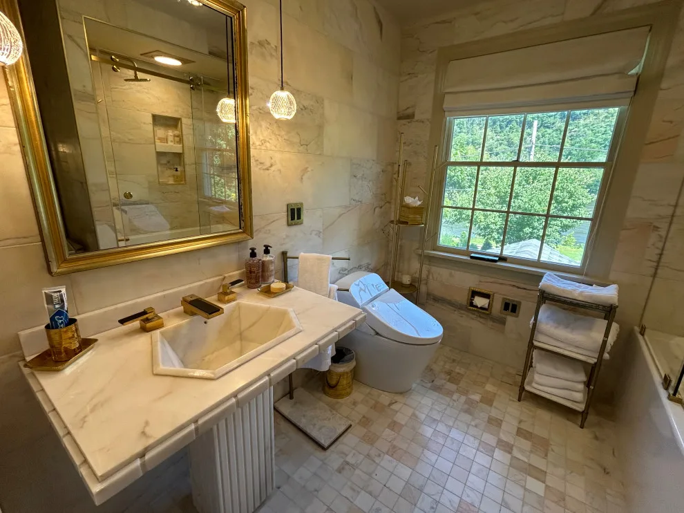 UBE Marble Bathroom Renovation for Guests by Doylestown Builders - Photo 3