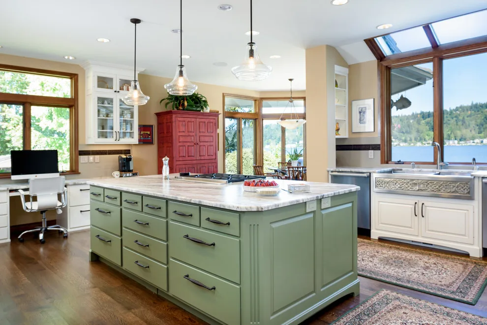 Spacious and Stunning White Kitchen Overlooking Lake Sammamish by McAdams Remodeling & Design - Photo 10