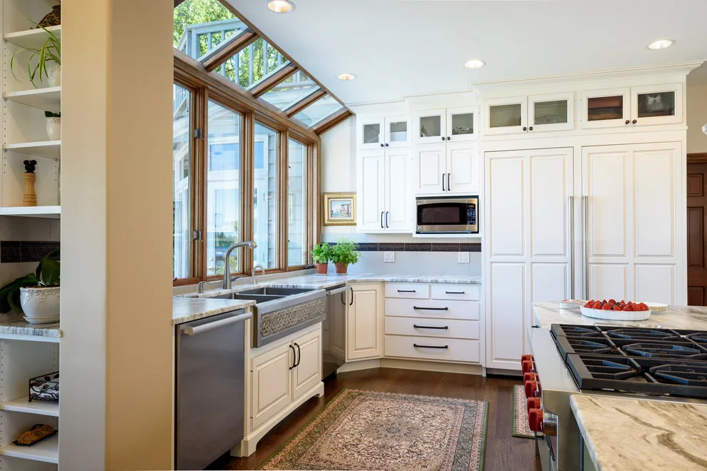 Spacious and Stunning White Kitchen Overlooking Lake Sammamish by McAdams Remodeling & Design - Photo 13