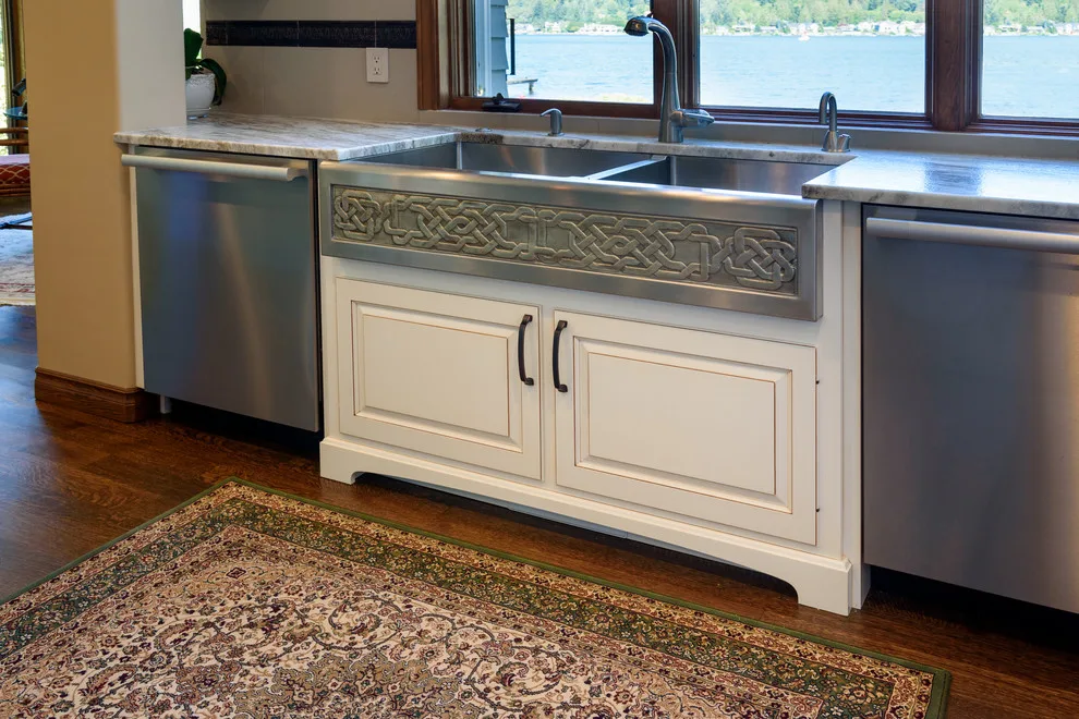 Spacious and Stunning White Kitchen Overlooking Lake Sammamish by McAdams Remodeling & Design - Photo 9