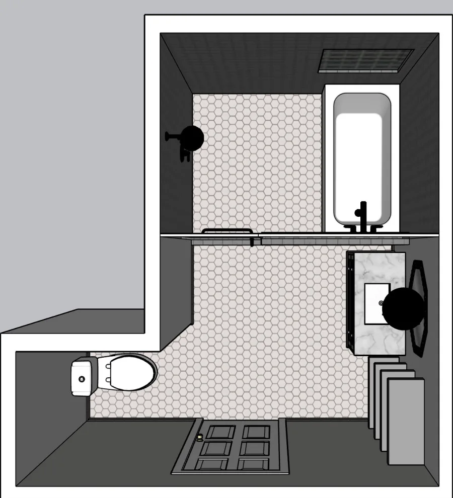 Monochrome Bathroom Expansion Renovation by Sylvestre Remodeling & Design - Photo 2