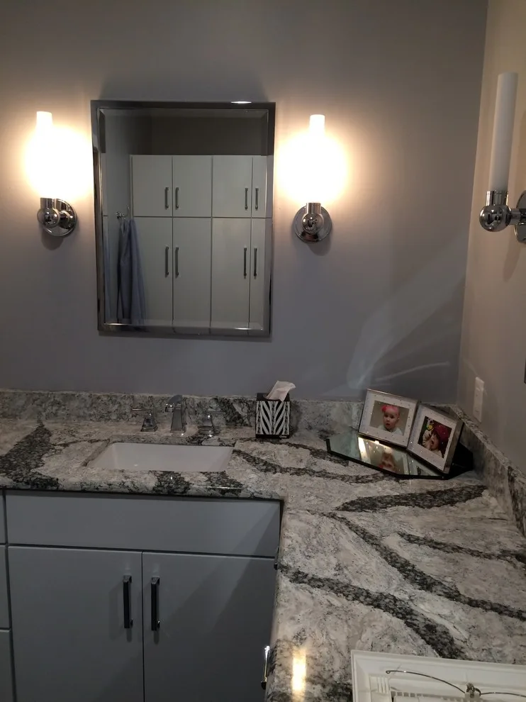 Monochrome Master Bathroom by Virginia Building And Remodeling - Photo 6