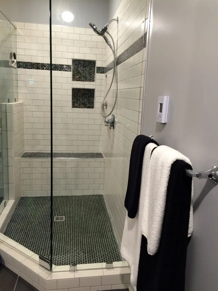 Monochrome Master Bathroom by Virginia Building And Remodeling - Photo 2