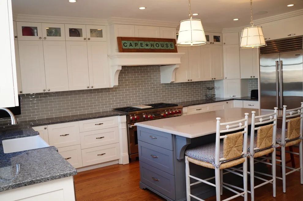 Patriotic Coastal Kitchen Retreat by Taylor Made Cabinets, Leominster MA - Photo 12