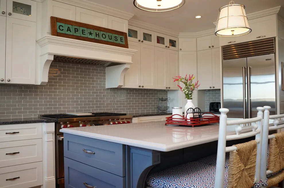 Patriotic Coastal Kitchen Retreat by Taylor Made Cabinets, Leominster MA - Photo 14