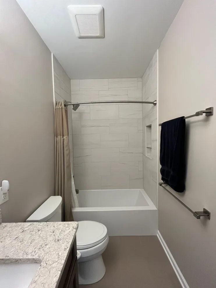 Carmel Half Bathroom to 3/4 Bathroom Conversion and Renovation by T. Morgan Construction, Inc. - Photo 4