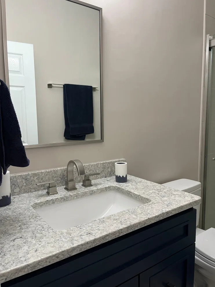 Carmel Half Bathroom to 3/4 Bathroom Conversion and Renovation by T. Morgan Construction, Inc. - Photo 8