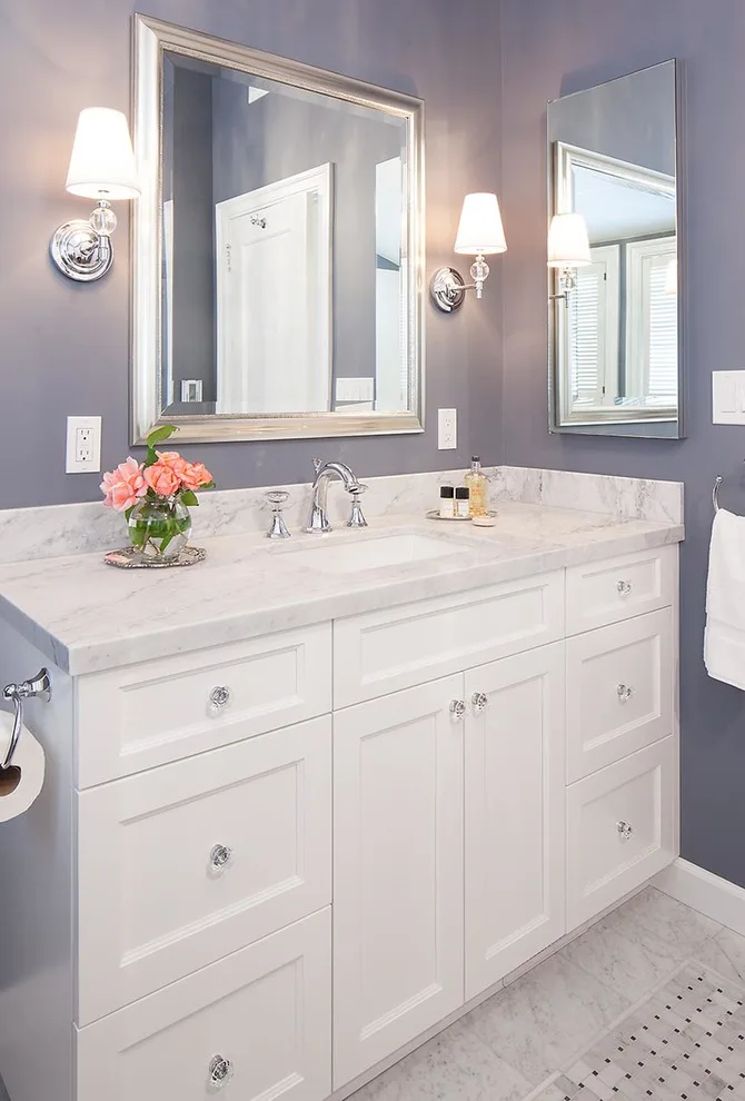 Marble Bathroom in Carrara Style by Custom Kitchens By John Wilkins, Inc. - Photo 7