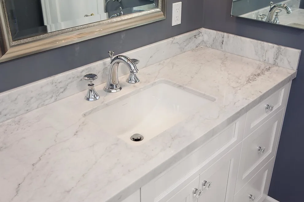 Marble Bathroom in Carrara Style by Custom Kitchens By John Wilkins, Inc. - Photo 3