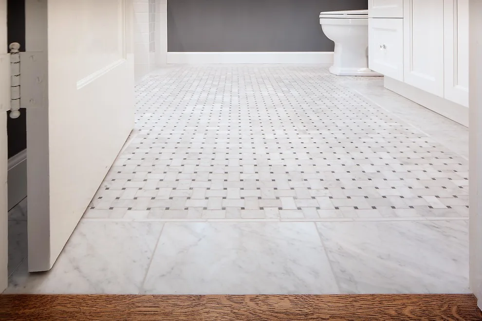 Marble Bathroom in Carrara Style by Custom Kitchens By John Wilkins, Inc. - Photo 9