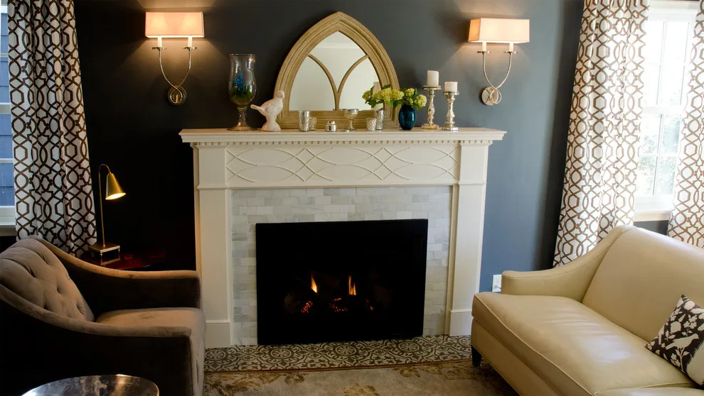 Carrera Marble Revitalizes Living Room Fireplace by Jacobson Construction - Photo 2