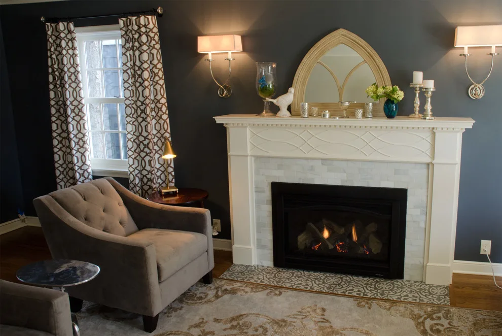 Carrera Marble Revitalizes Living Room Fireplace by Jacobson Construction - Photo 3