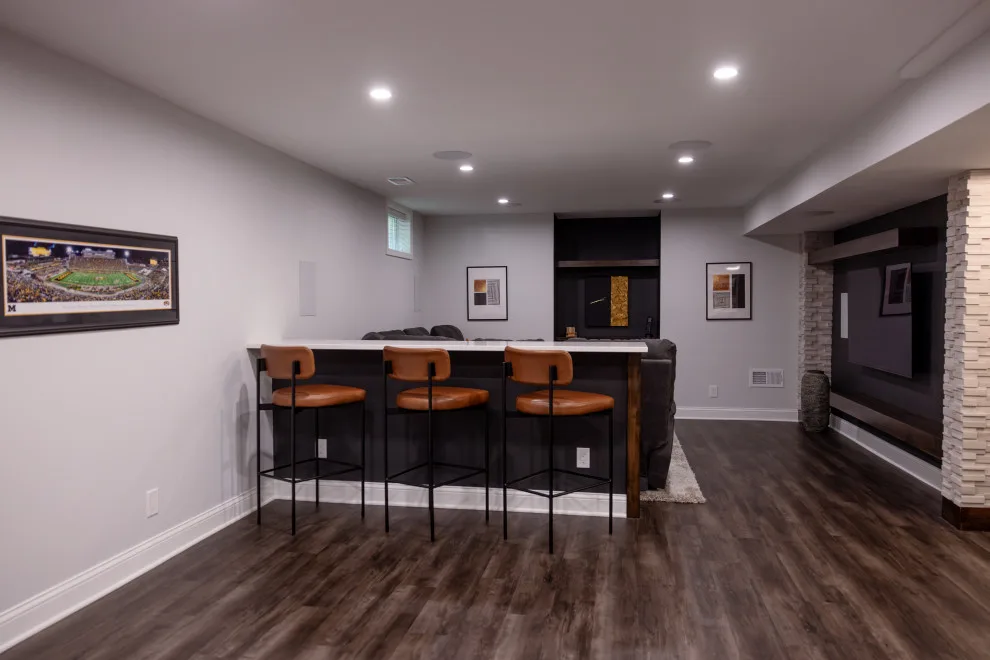 Modern Informal Basement Leawood, KS by KCBR Design | Remodel - Photo 7