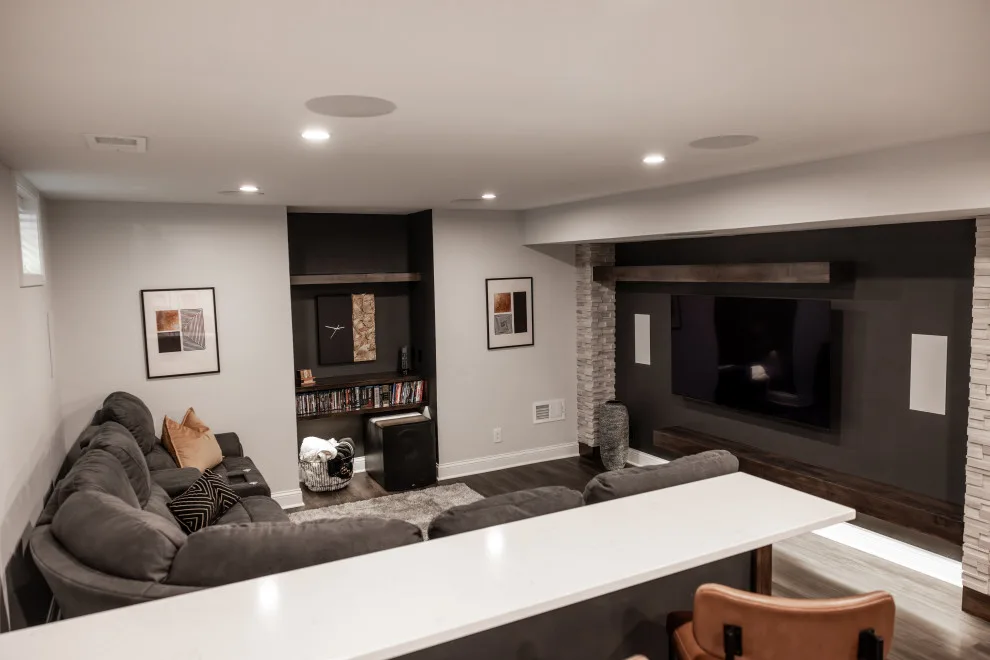 Modern Informal Basement Leawood, KS by KCBR Design | Remodel - Photo 8