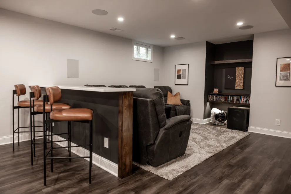 Modern Informal Basement Leawood, KS by KCBR Design | Remodel - Photo 2