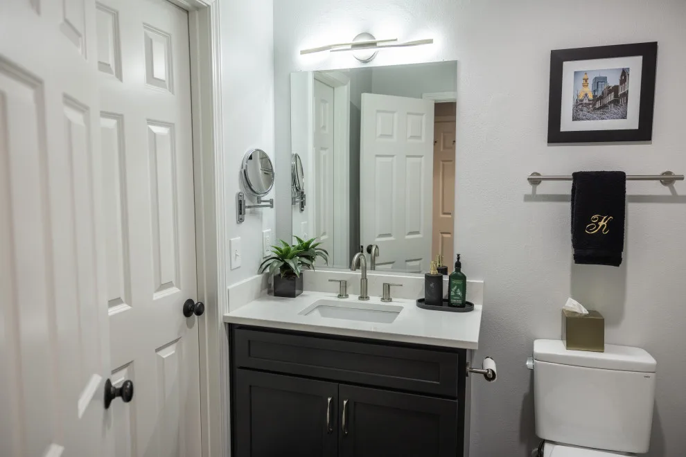 Modern Informal Basement Leawood, KS by KCBR Design | Remodel - Photo 5