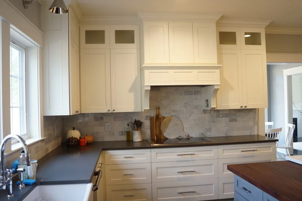 Monochrome Kitchen with Full Overlay Cabinet Doors by Taylor Made Cabinets, Leominster MA - Photo 3