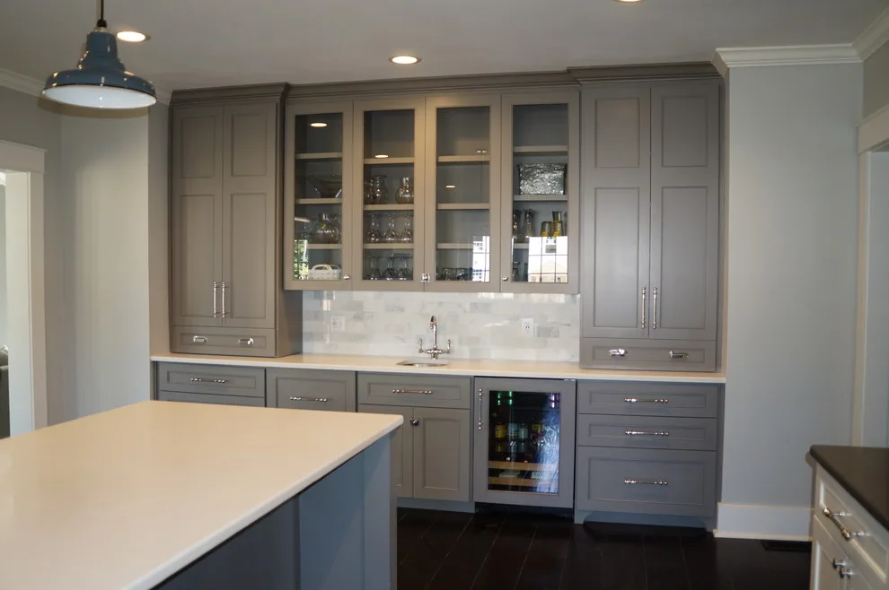 Monochrome Kitchen with Full Overlay Cabinet Doors by Taylor Made Cabinets, Leominster MA - Photo 17