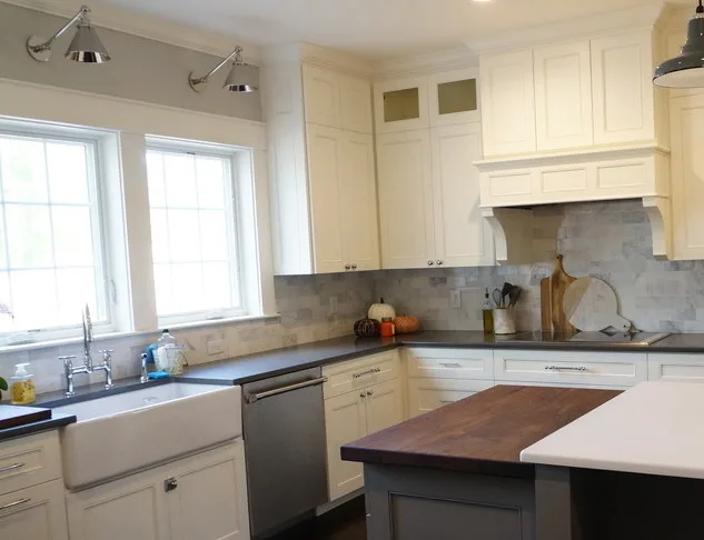 Monochrome Kitchen with Full Overlay Cabinet Doors by Taylor Made Cabinets, Leominster MA - Photo 2