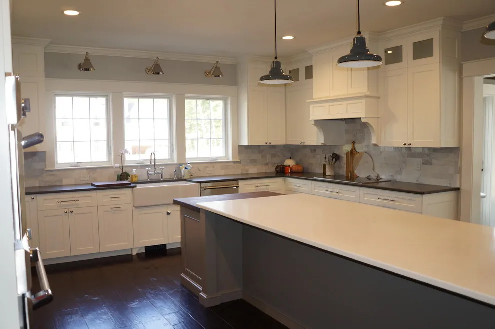 Monochrome Kitchen with Full Overlay Cabinet Doors by Taylor Made Cabinets, Leominster MA - Photo 18