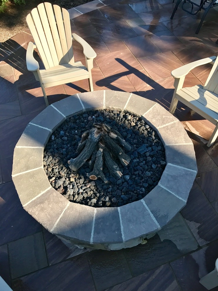 Backyard Retreat - Fire pit and grill station by J. Barker Landscaping Company - Photo 3