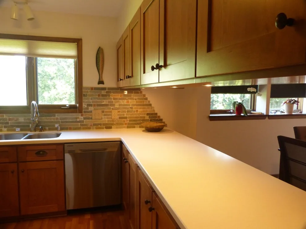 Honey Stained Natural Cherry Shaker Style Refacing by Kitchen Solvers Of Madison - Photo 3