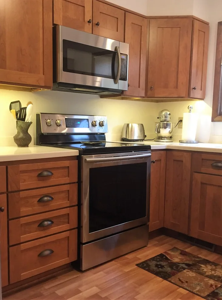 Honey Stained Natural Cherry Shaker Style Refacing by Kitchen Solvers Of Madison - Photo 7