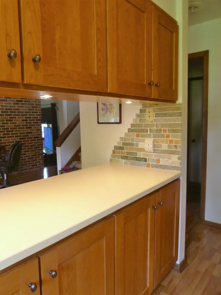 Honey Stained Natural Cherry Shaker Style Refacing by Kitchen Solvers Of Madison - Photo 2
