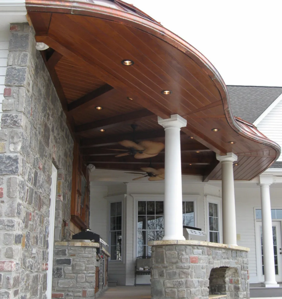 Claremore Pool Kitchen Featuring an Organic-Shaped Copper Roof by Baucos Group, LTD. CO. - Photo 2