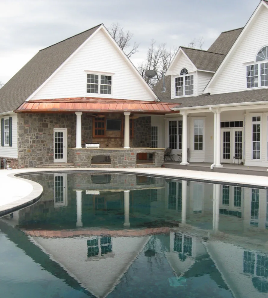 Claremore Pool Kitchen Featuring an Organic-Shaped Copper Roof by Baucos Group, LTD. CO. - Photo 3