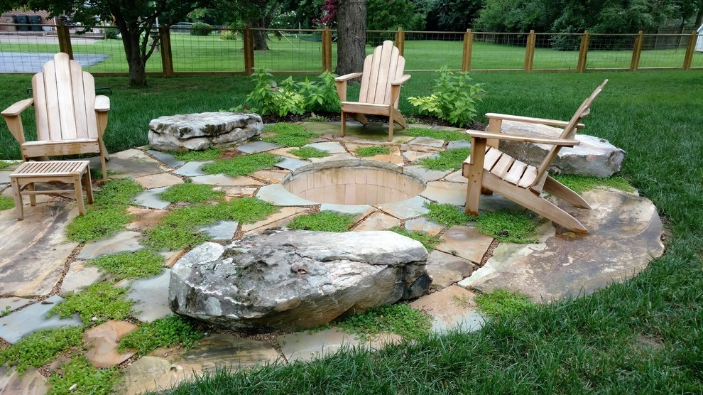 Woodland Patio with Sunken Firepit by Allin Landscaping - Photo 3