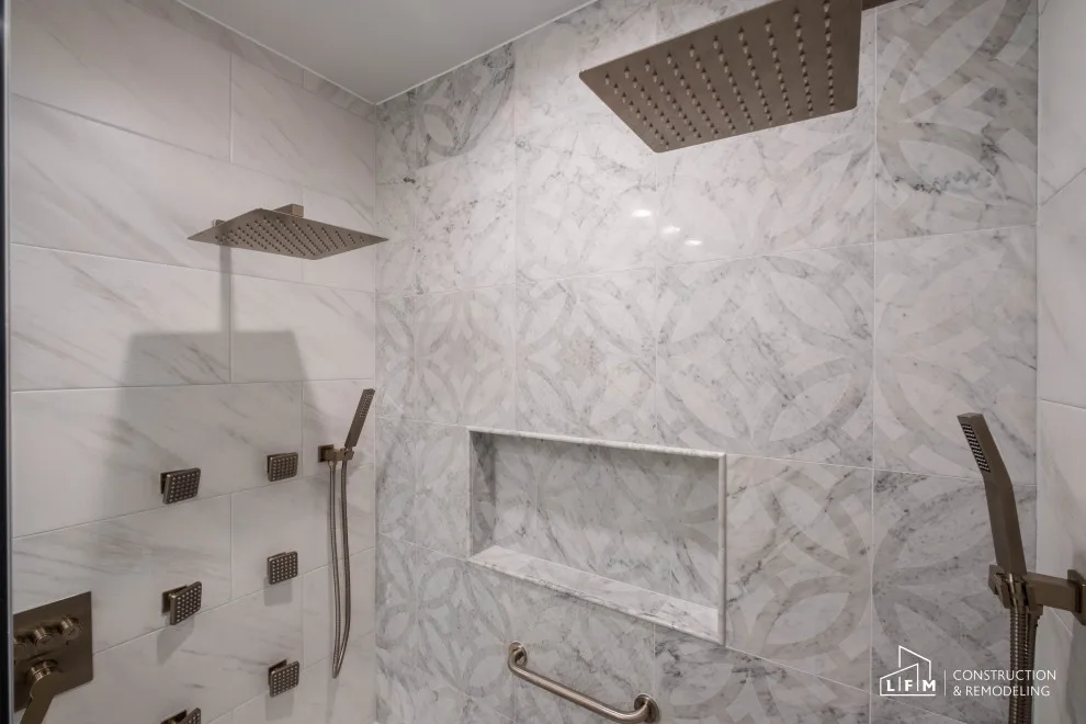Elegant Gray Bathroom by LFM Construction & Remodeling - Photo 7